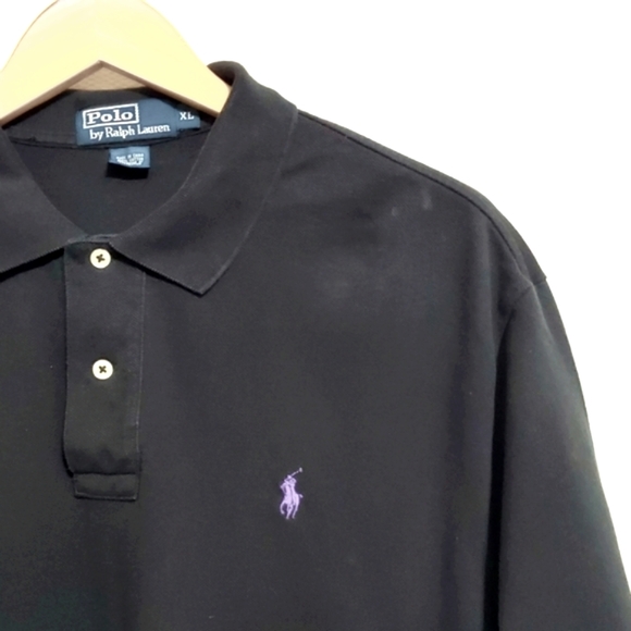 POLO Ralph Lauren Cotton Pique  Polo Shirt  Black XL - Picture 1 of 4